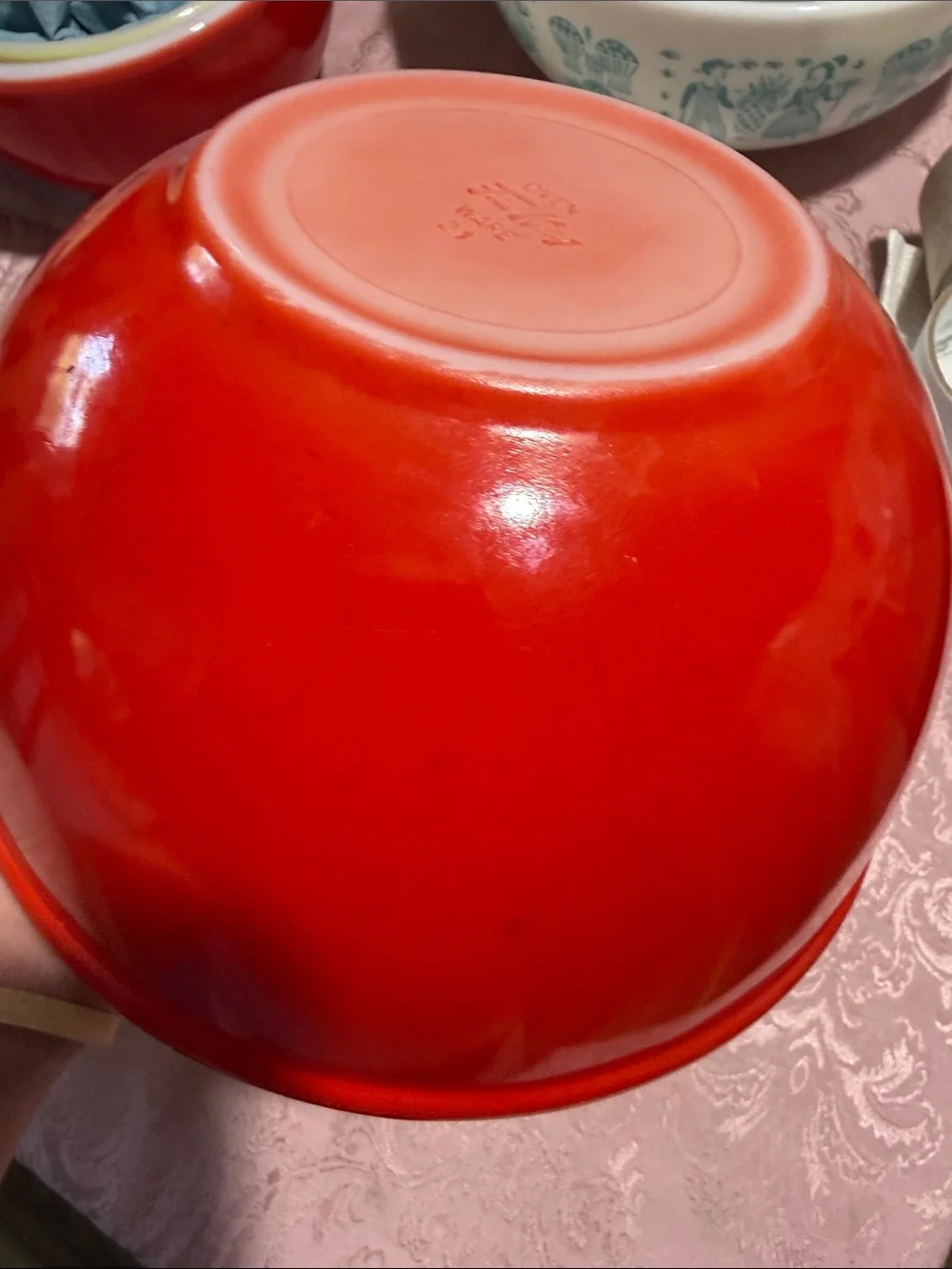 Vintage Fire king primary rolled rim mixing bowl set